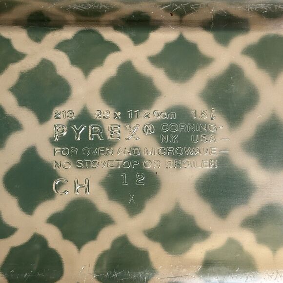 Vintage PYREX Casserole Bread Dish 213 USA 1.5 L 22x11x6 Cm - Picture 6 of 9